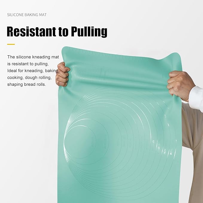 Extra Large Kitchen Silicone Pad, Extra Thick Silicone Baking Mat, Kneading Mat, Silicone Pastry Mats, Heat Resistant Non Slip Non Stick 23.6''x15.7'' Dough Mat, Mother's Day Gift for Mom Wife Women