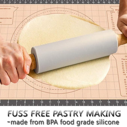 Thick Silicone Baking Mat Non-slip Pastry with Measurements 26" X 16", Dough Rolling Mat, Fondant/Pie Crust Mat