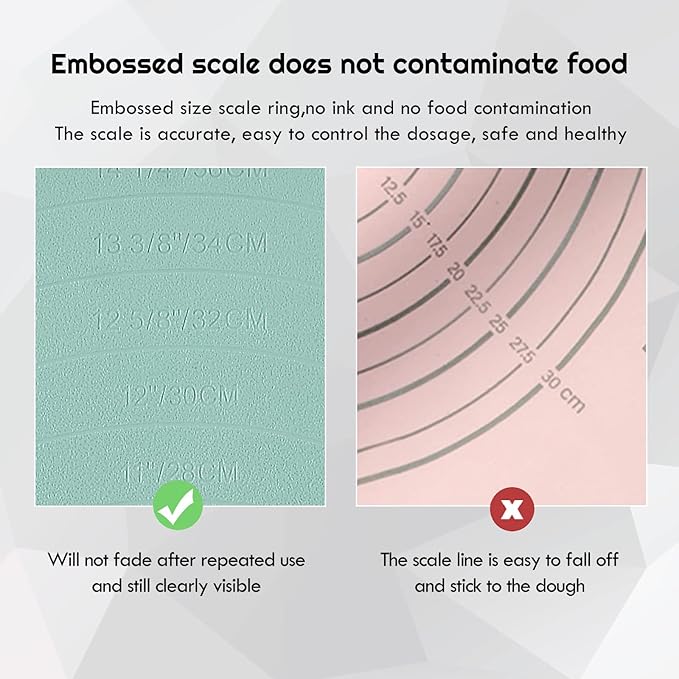 Extra Large Kitchen Silicone Pad, Extra Thick Silicone Baking Mat, Kneading Mat, Silicone Pastry Mats, Heat Resistant Non Slip Non Stick 23.6''x15.7'' Dough Mat, Mother's Day Gift for Mom Wife Women