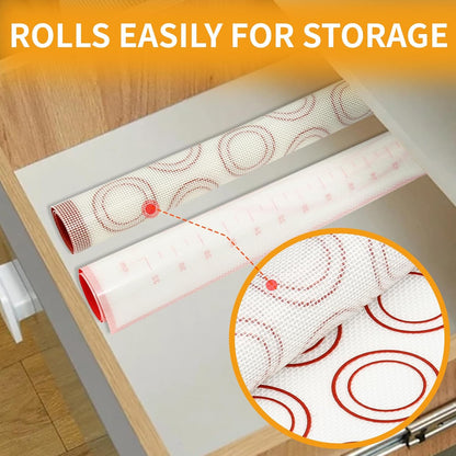 Rolling-Pin-Silicone-Baking-Mats-Set, Nonstick Dough Rolling Pastry Mat for Cookie Macaroon Pie Crust Pizza, Heat-resistant Silicone Baking Sheets for Oven, Silicon Macaroons Baking Mats