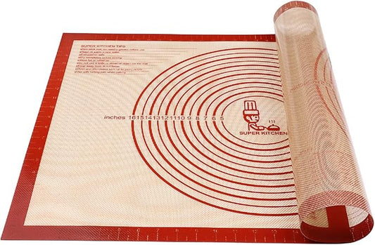 Red Non-Slip Silicone Pastry Mat, Extra Large Size, 28" x 20", Suitable for Silicone Baking Mats, Counters, Dough Rolling, Oven Liners, Fondant/Pie Crust