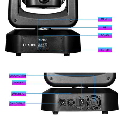 ⏰Last Day $19.99🔥BUY 2 GET 2 FREE🔥 🛒150W 4-in-1 RGBW Arm Moving Head Light DMX512 8x10W Beam LED Stage Light Strobe Projector for KTV Dance Hall Bar Disco